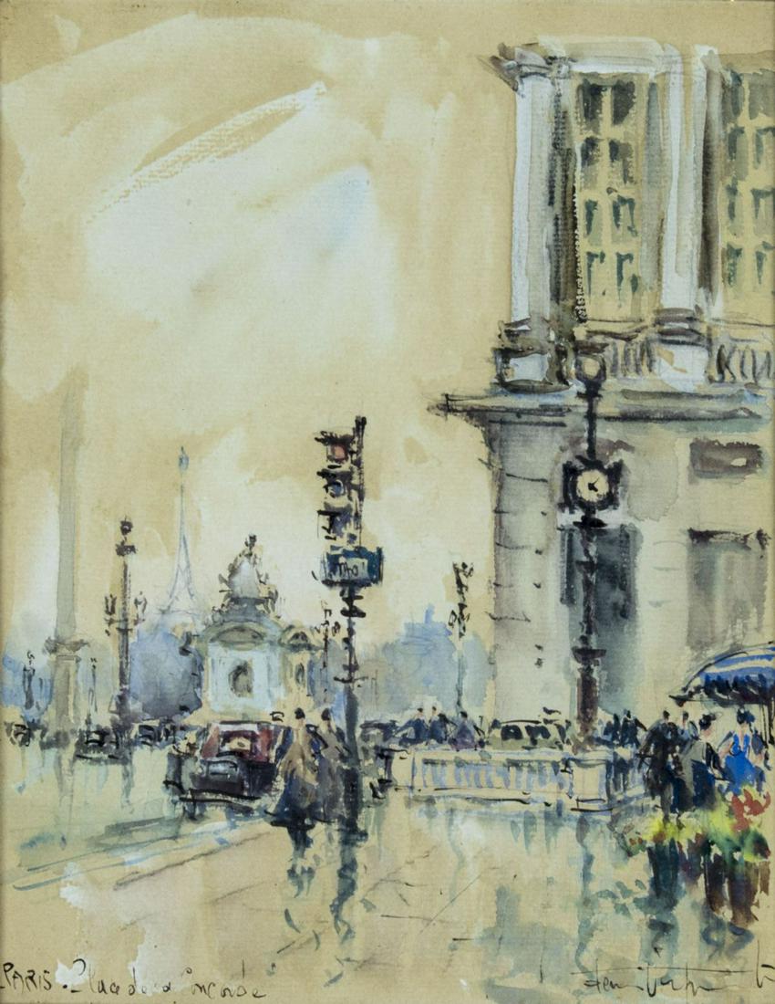 Mid 20C French watercolor painting (1 of 11)