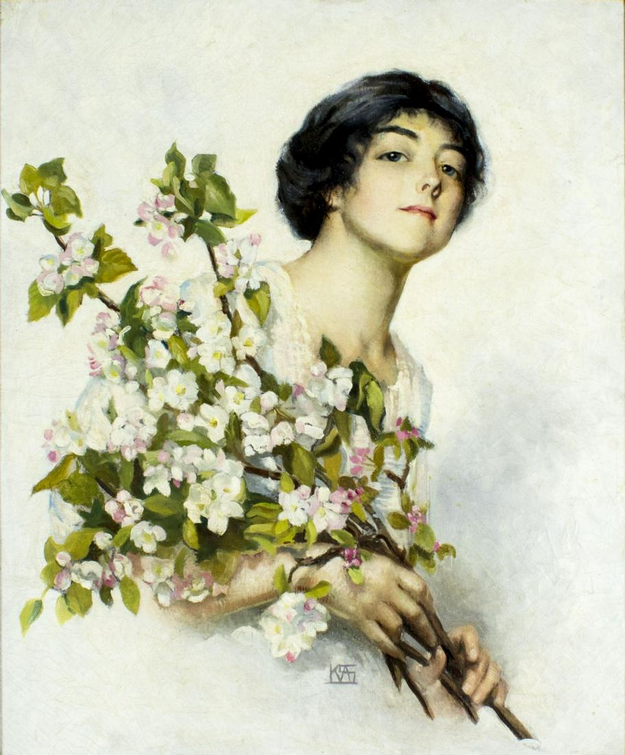 Antique 19C US oil painting (1 of 12)