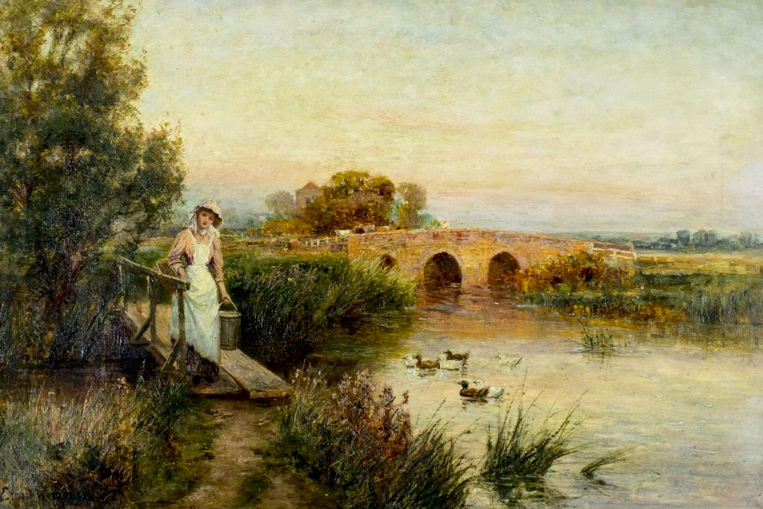 Ernest Walbourn (UK,1872-1927) oil painting antique (1 of 17)