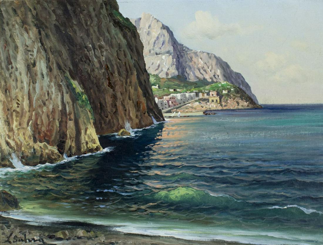 Mid 20C Italian oil painting Seascape (1 of 10)
