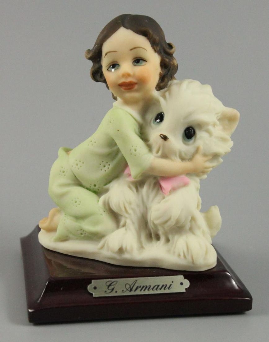 Giuseppe Armani Figurine 349P "Girl Hugging Toy Cat": MANUFACTURE: Florence - Giuseppe Armani (Italy) NAME: Girl Hugging Toy Cat SERIES: Little Treasures NUMBER: 349P ISSUED: 1987 CONDITION: Excellent. No chips, no cracks. NO BOX. HEIGHT: 4 inch / 10 cm 