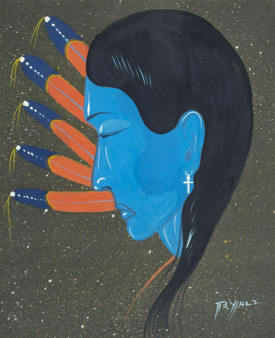 Beatien Yazz (AZ,1928-2012) gouache painting (1 of 12)