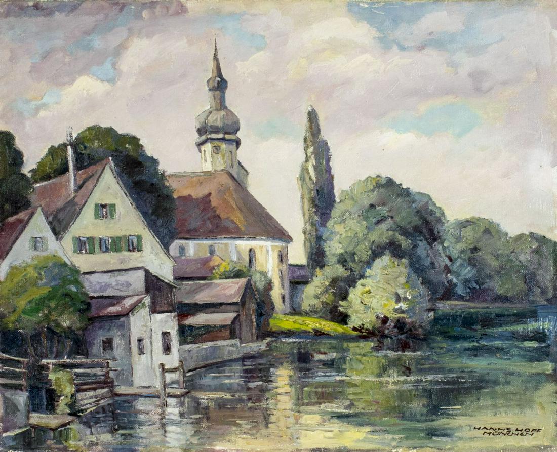 Hanns Hopf (German,20C) oil painting antique (1 of 12)