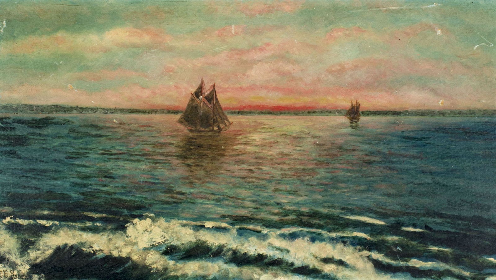 E B Sabean (MA,19/20C) oil painting antique (1 of 12)