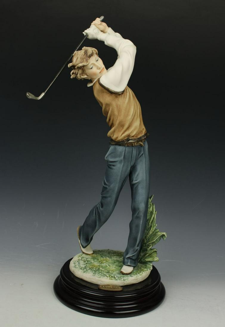 Giuseppe Armani Figurine 1375C "The Drive": MANUFACTURE: Florence - Giuseppe Armani (Italy) NAME: The Drive NUMBER: 1375C ISSUED: 1999 CONDITION: Excellent. No chips, no cracks. NO BOX. HEIGHT: 15 inch / 38 cm WIDTH: 7 inch / 18 cm DEEP: 6 inch