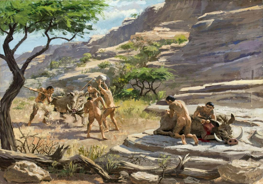 Gordon Johnson (NY,1924-1989) gouache painting (1 of 11)