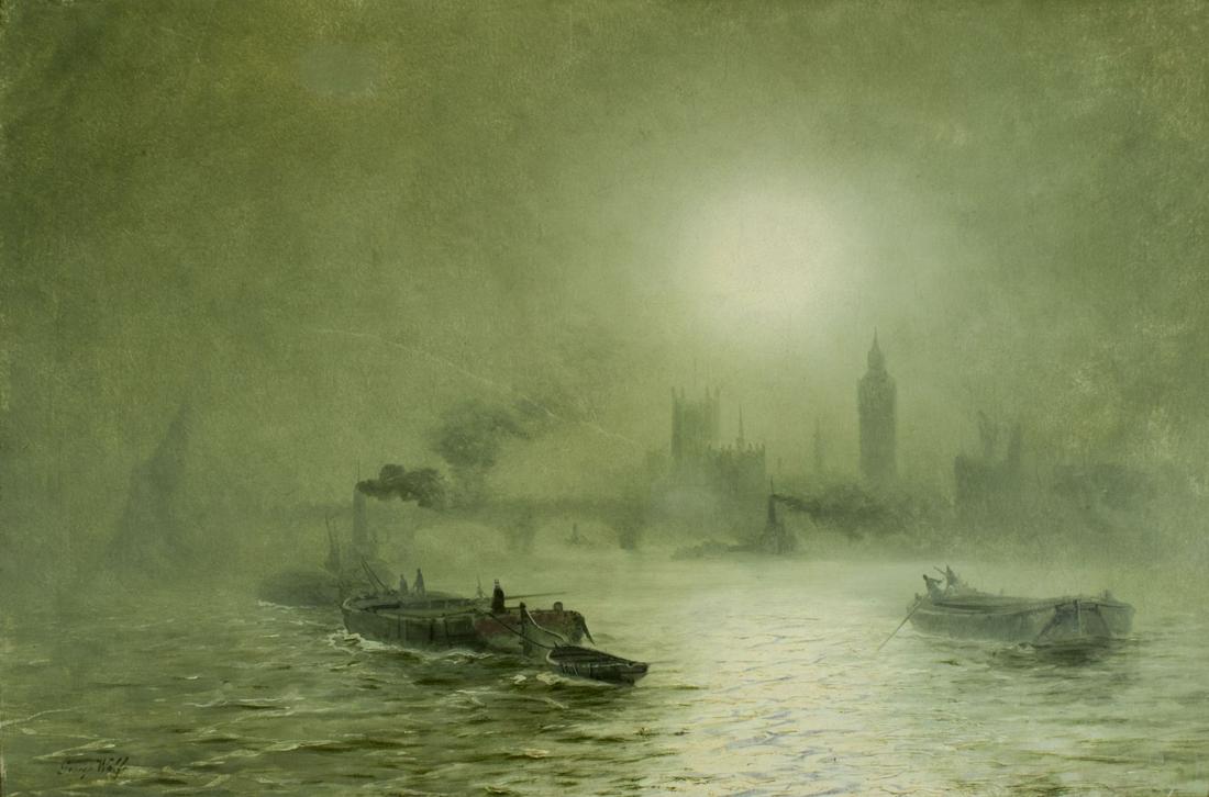 George Wolfe (UK,1834-1890) oil painting antique (1 of 15)