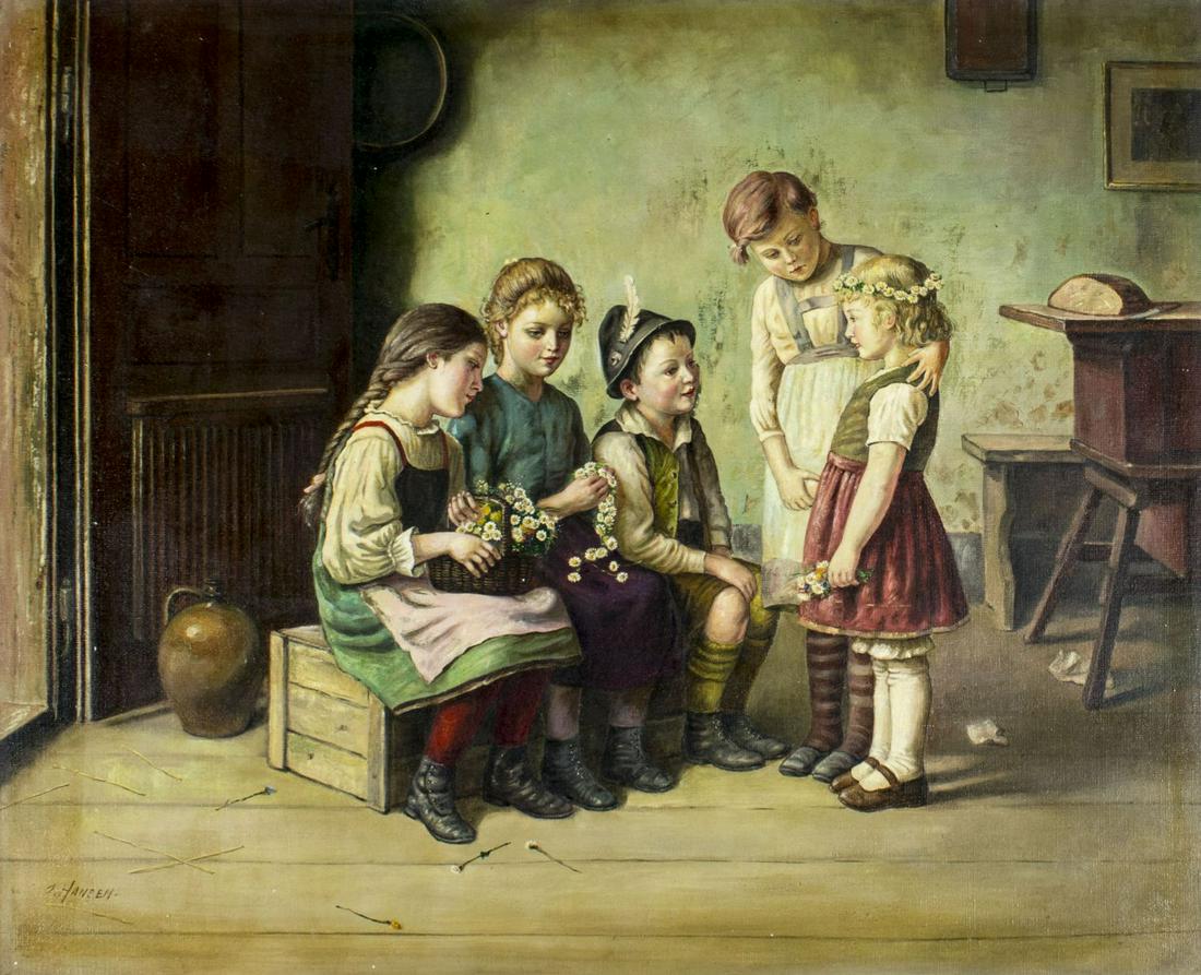 J Hansen (Danish,19/20C) oil painting antique (1 of 17)