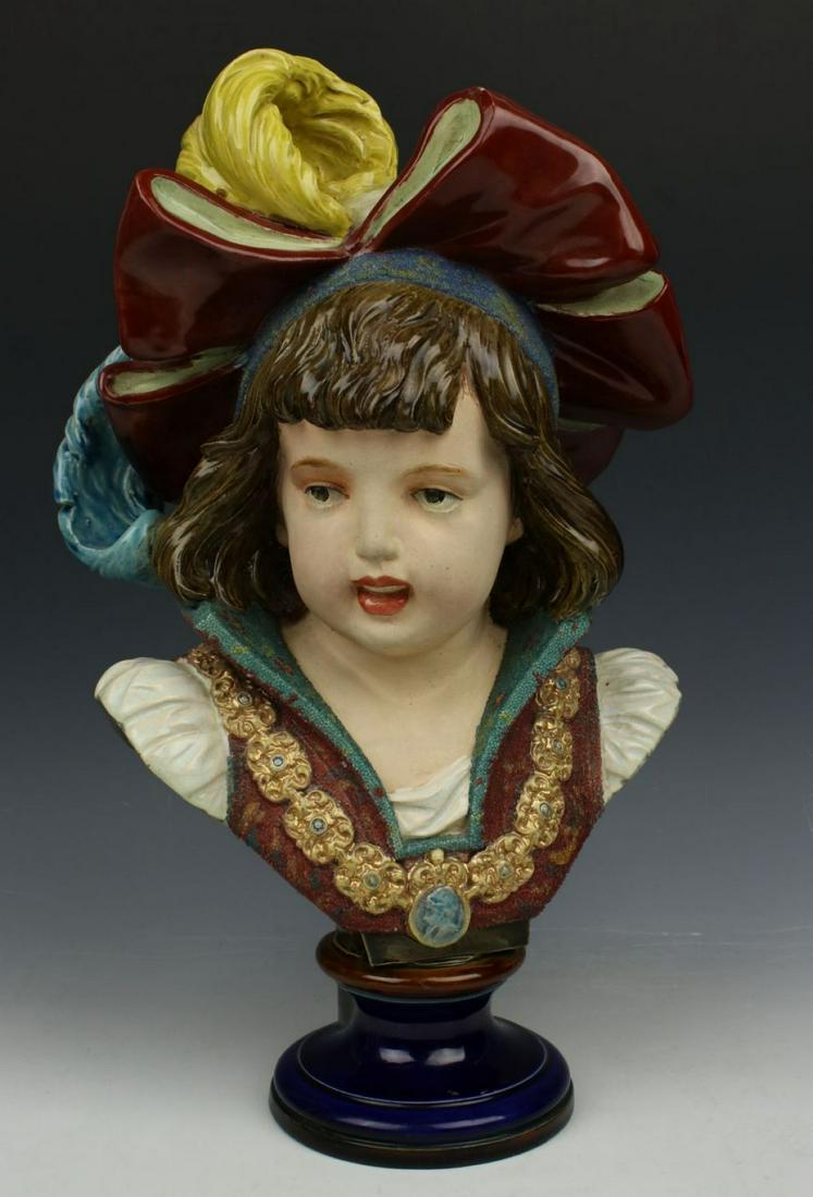 Antique French terracotta figurine "Bust of Boy" (1 of 10)