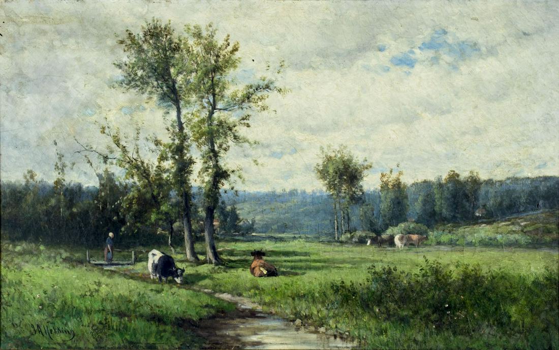 Joseph Hekking (Dutch,NY,MI,1830-1903) oil painting (1 of 10)