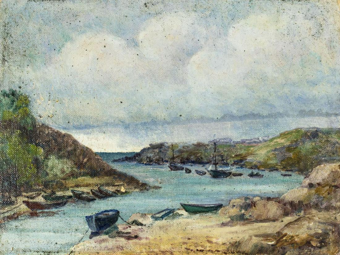 Antique early 20C American oil painting (1 of 12)