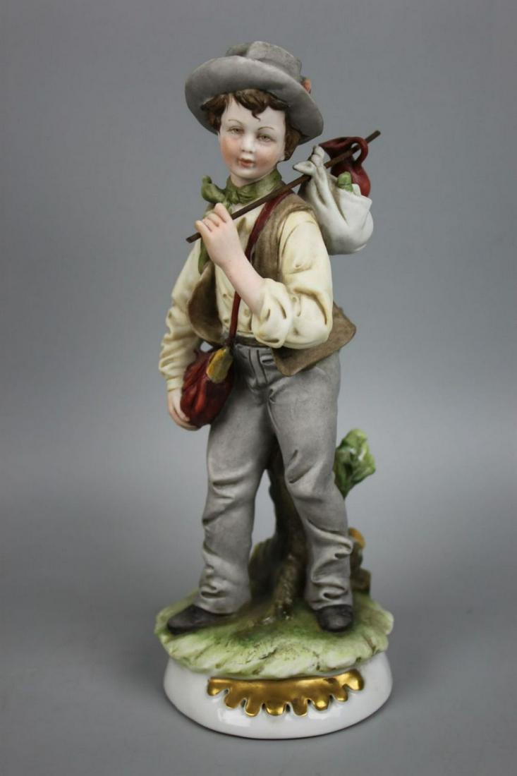 Capodimonte Bruno Merli Figurine "The Wanderer": MANUFACTURE: King's Porcelain (Italy) SCULPTOR: Bruno Merli NAME: The Wanderer YEAR: 1952 - 1960 CONDITION: Excellent. Minor damages of leaves. NO BOX. HEIGHT: 8 inch / 20 cm WIDTH: 3 1/4 inch / 8 cm