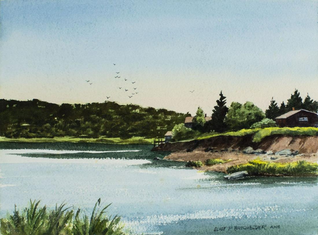 Eliot Batchelder (MA,1901-2003) watercolor painting (1 of 12)
