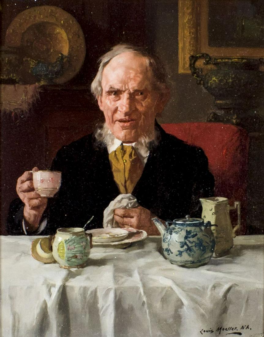 Louis Moeller (NY,1855-1930) oil painting antique (1 of 15)