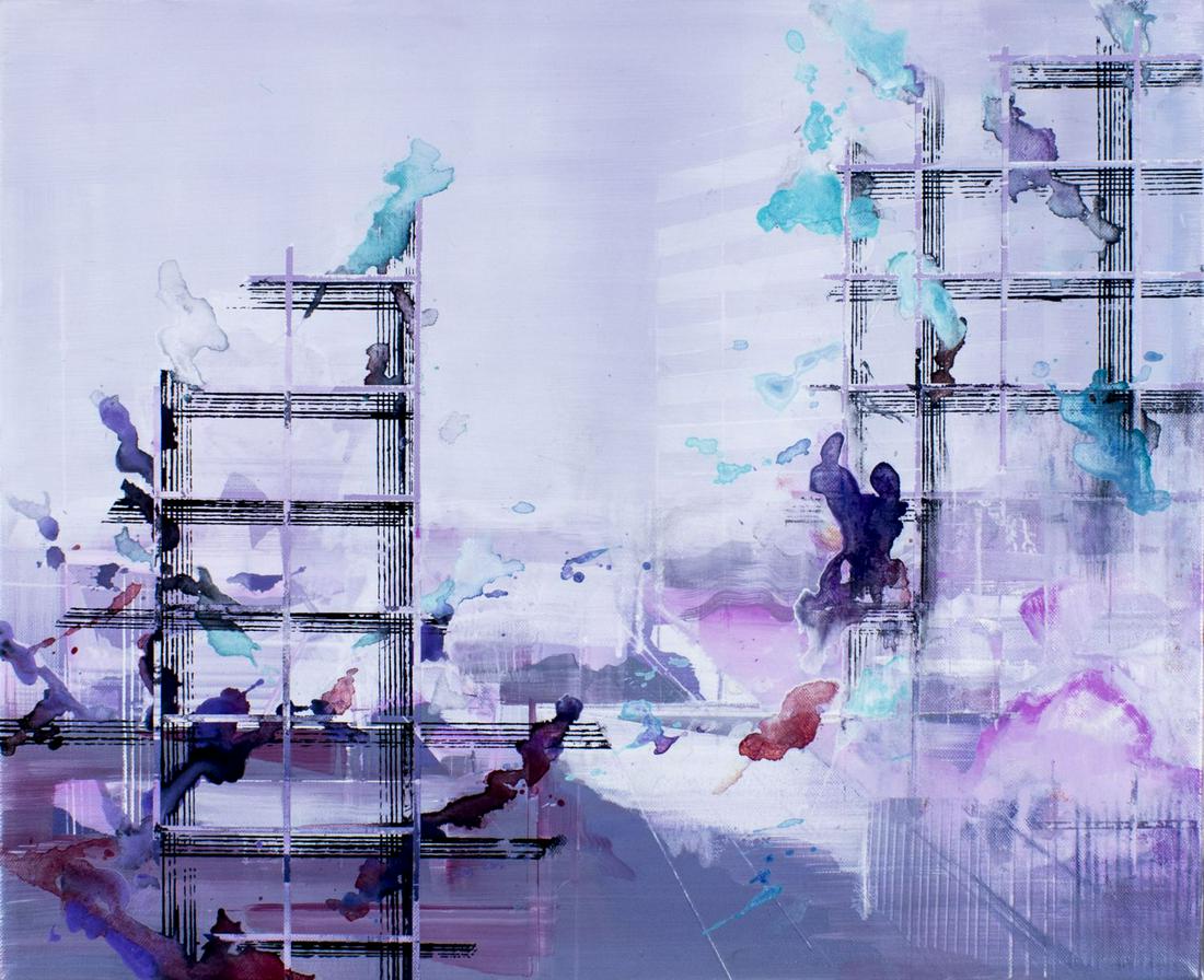 Driss Ouadahi (Algeria,Germany,b 1959) oil painting: ARTIST: Driss Ouadahi (Algerian, Moroccan, German, born 1959) NAME: Enamored (titled on verso) YEAR: 2017 MEDIUM: oil on canvas CONDITION: Very good. No visible inpaint under UV light. SIGHT SIZE: 18