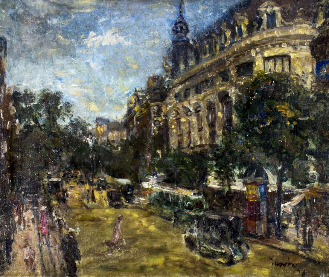 Antique 19C French oil painting signed (1 of 12)