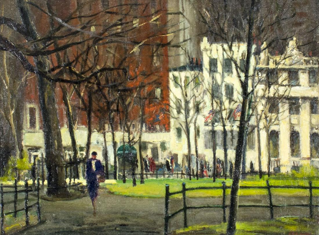 Antique Early 20C American oil painting signed (1 of 12)