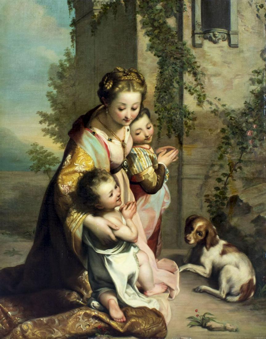 Antique 19C European oil painting (1 of 20)