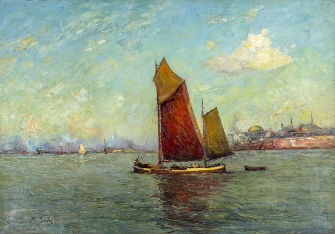 Rudolph Guba (German,US,1884-1950) oil painting (1 of 12)