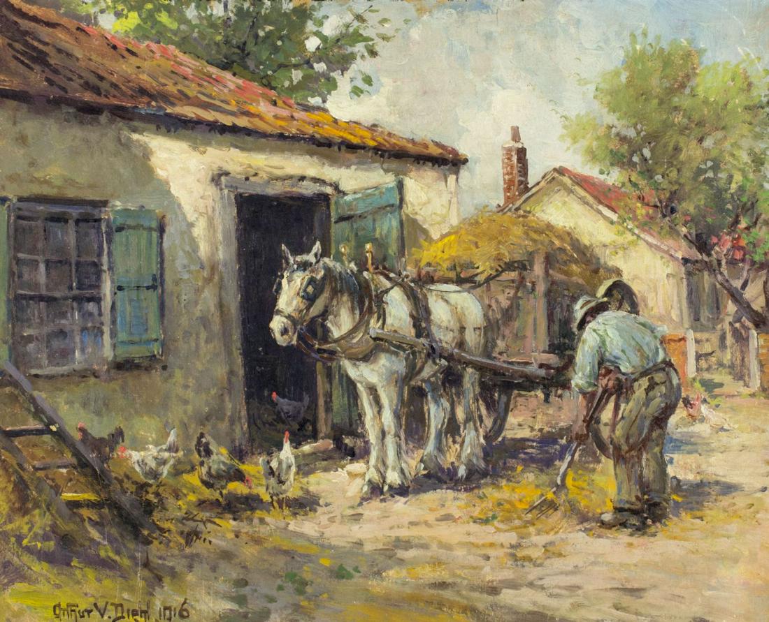 Arthur Diehl (MA,NY,UK,1870-1929) oil painting antique (1 of 12)