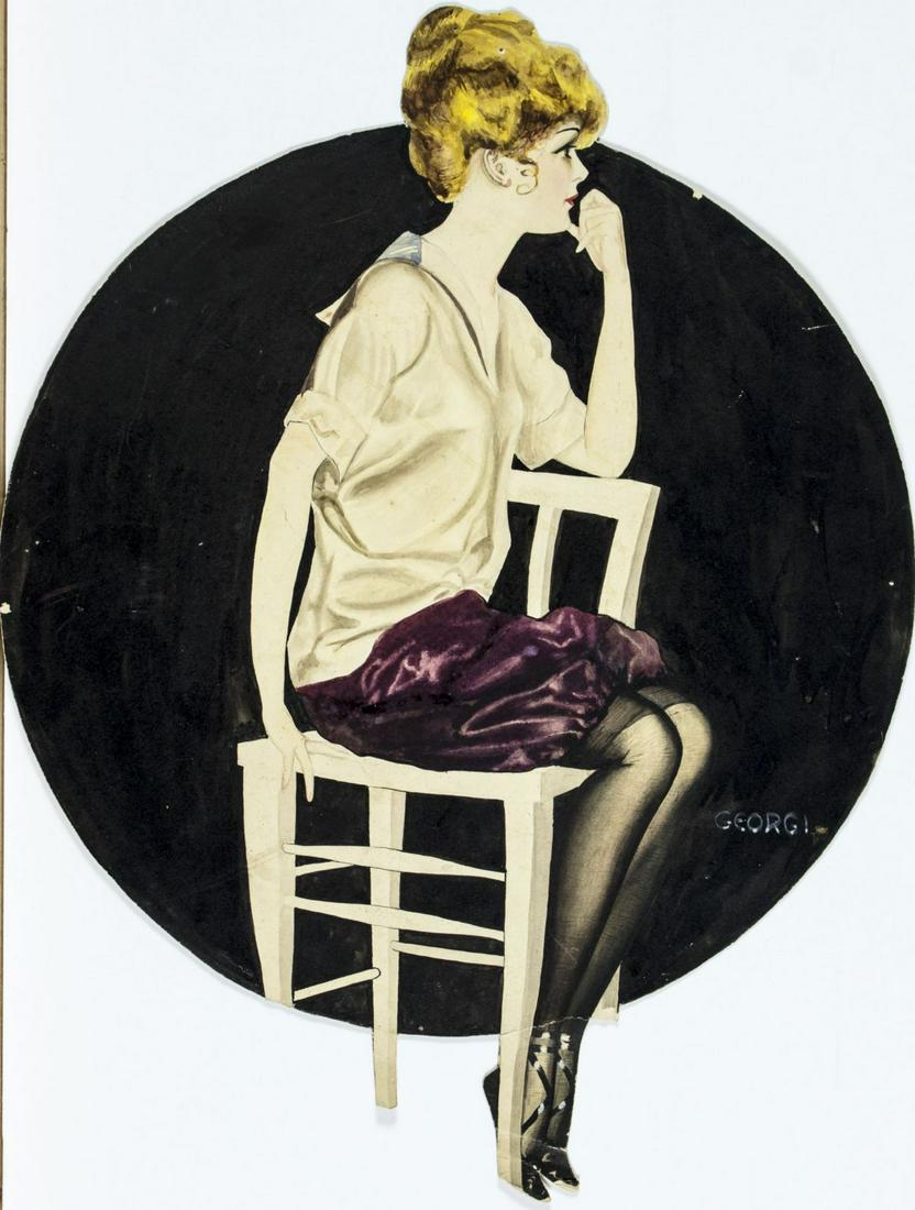 Edwin Georgi (NY,1896-1964) gouache painting (1 of 12)