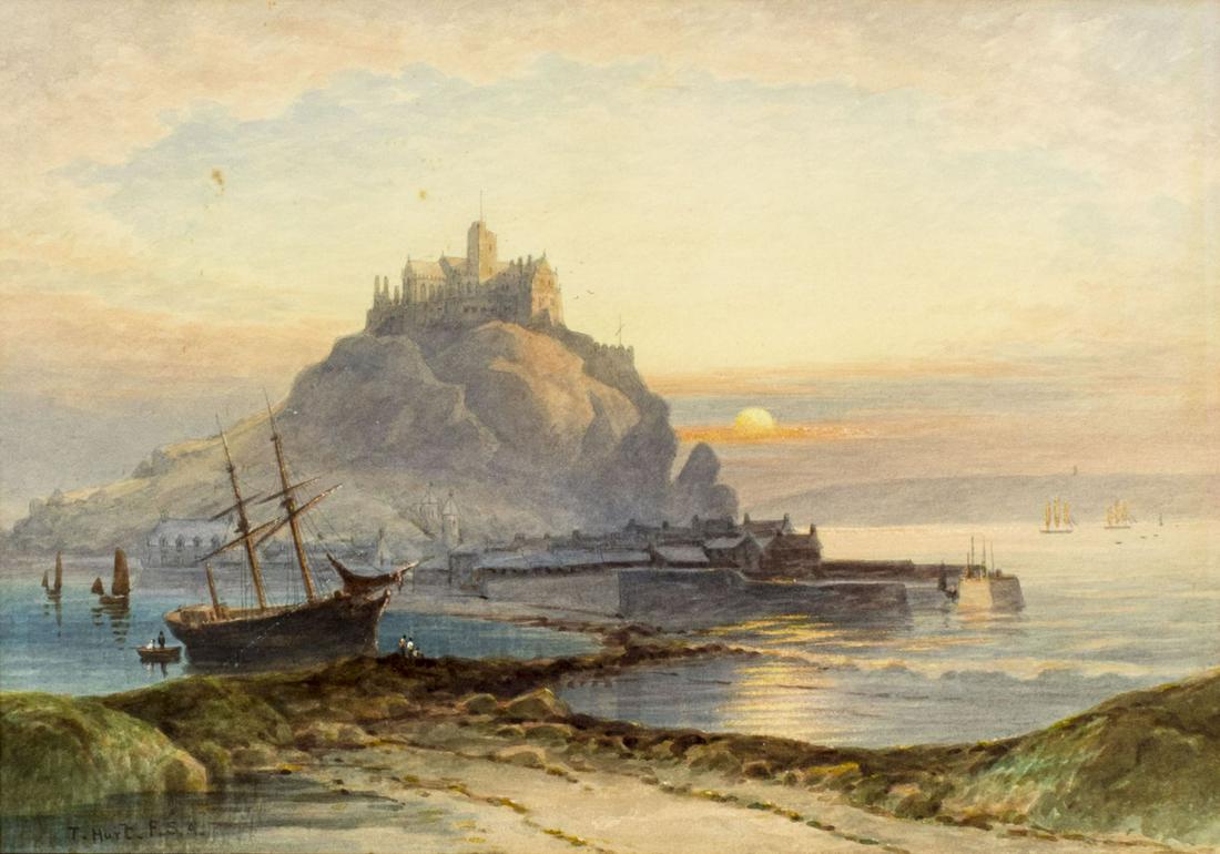 Thomas Hart (UK,1830-1916) watercolor painting antique (1 of 12)