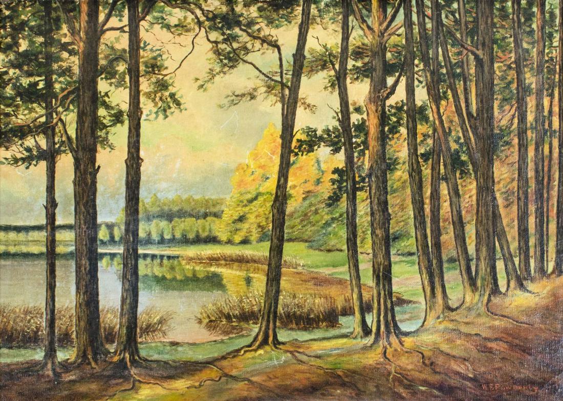 W F Powderiy (US,early 20C) oil painting antique (1 of 12)