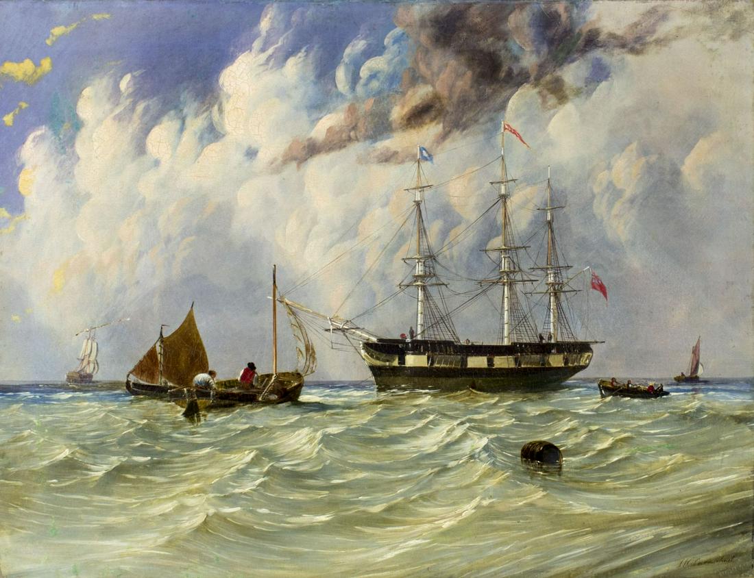 John Wilson Carmichael (UK,1800-1868) oil painting (1 of 18)