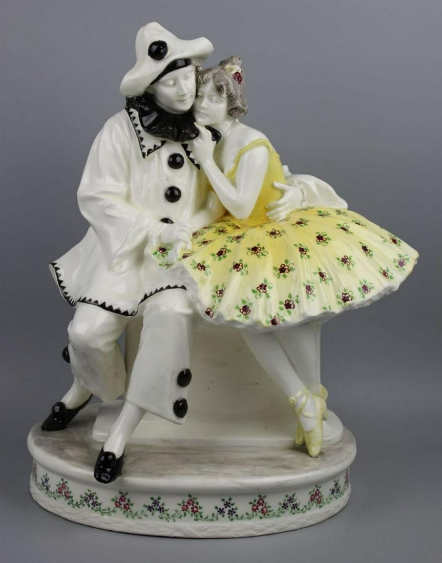 Antique Goldscheider Figurine "Pierrot and Pierrette" (1 of 10)