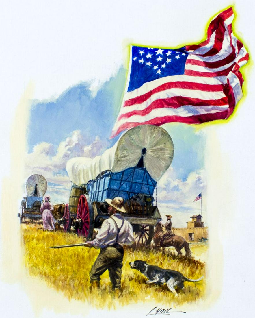 Dennis Lyall (TX,CT,b 1946) oil painting: ARTIST: Dennis Lyall (Texas, Connecticut, born 1946) NAME: Great Star Flag YEAR: 2000 MEDIUM: oil on canvas. Canvas applied to board. CONDITION: Excellent. No visible inpaint under UV light. SIGHT SIZ