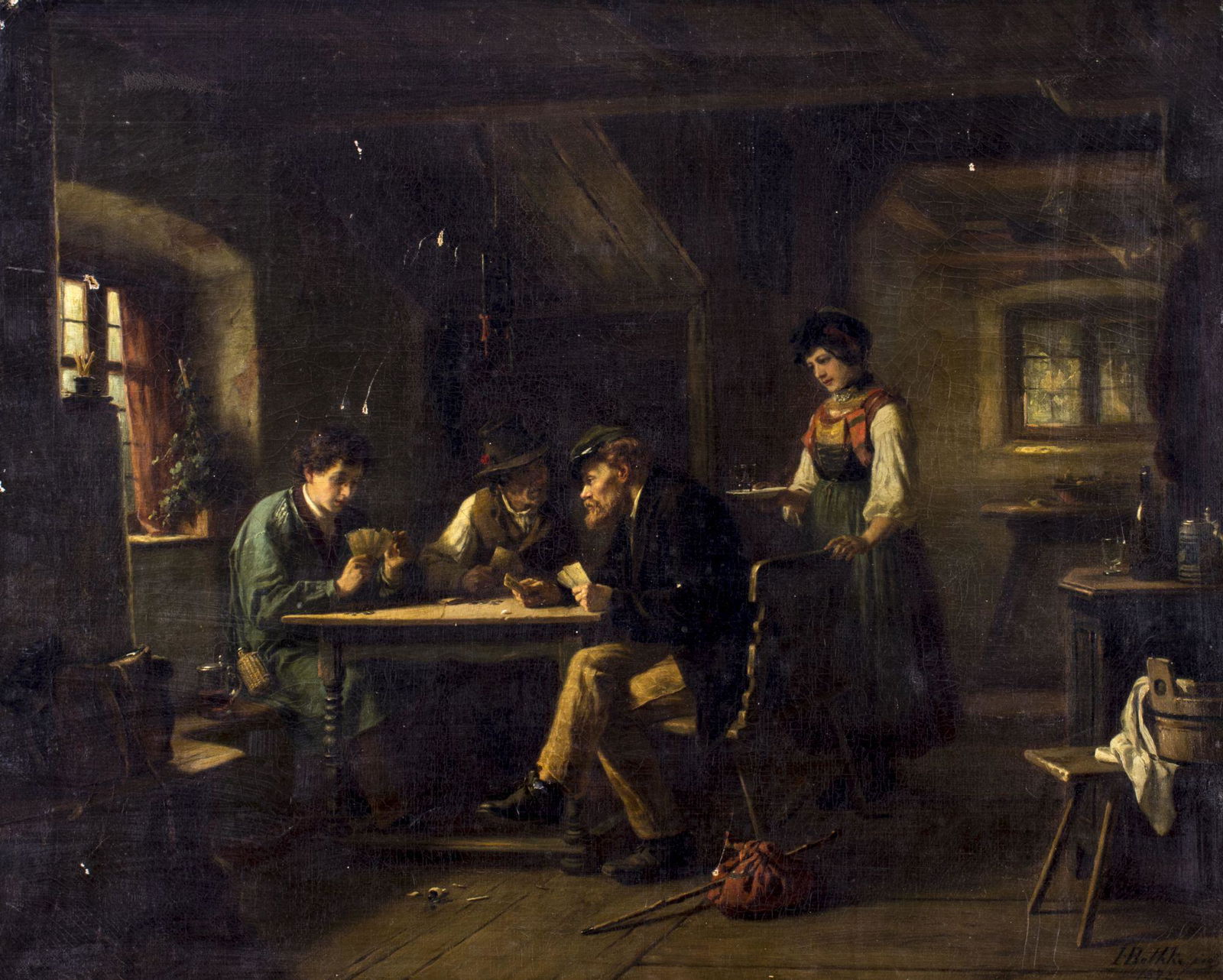 Hermann Bethke (German,1825-1895) oil painting antique (1 of 19)