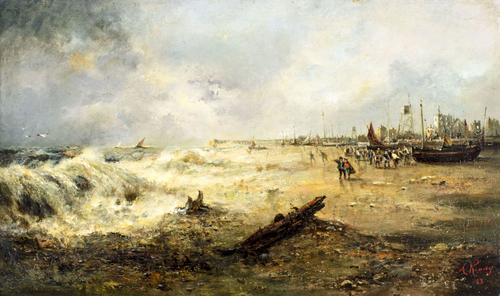 A Rindy (UK,19C) oil painting antique (1 of 12)