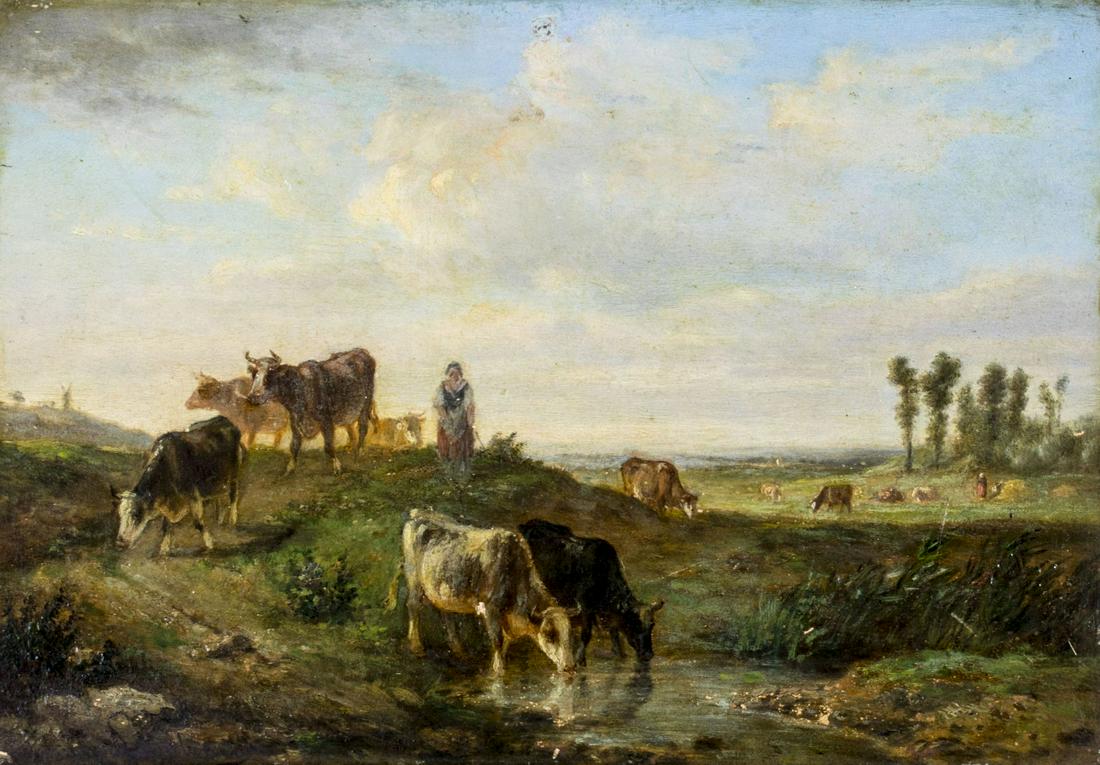 Emile Lambinet (French,1815-1877) oil painting antique (1 of 12)