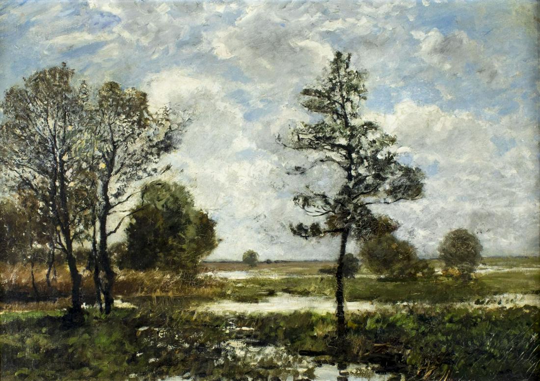 Antique 19C European oil painting (1 of 12)