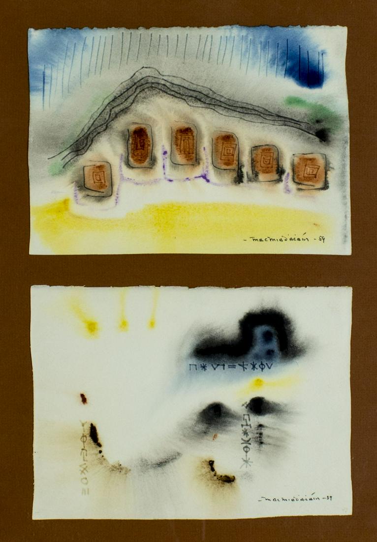 Padraig Macmiadhachain (Irish,1929-2017) 2 watercolors (1 of 16)