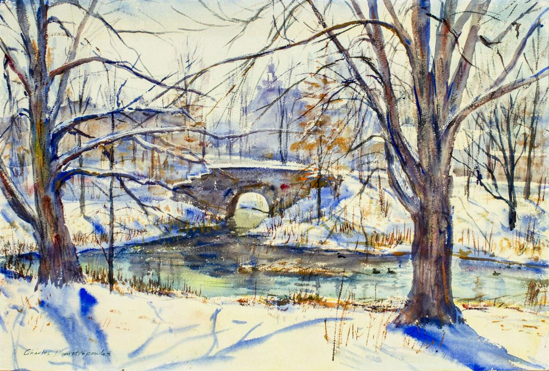 Charles Demetropoulos (MA,1912-1976) watercolor painting (1 of 12)