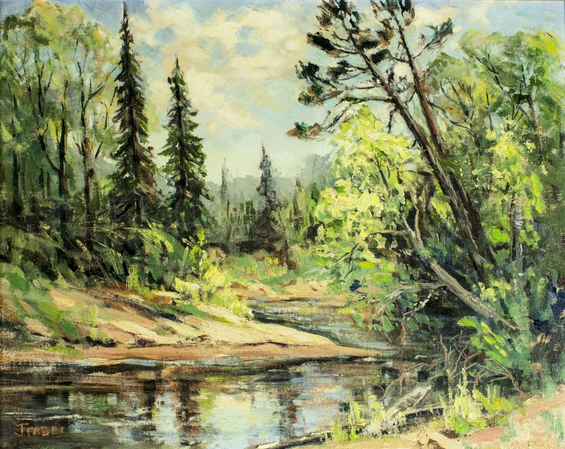 Fraser (US,mid 20C) oil painting antique (1 of 12)