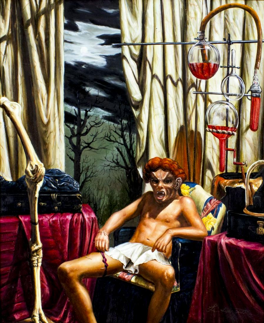 Vintage 20C American oil painting signed (1 of 12)