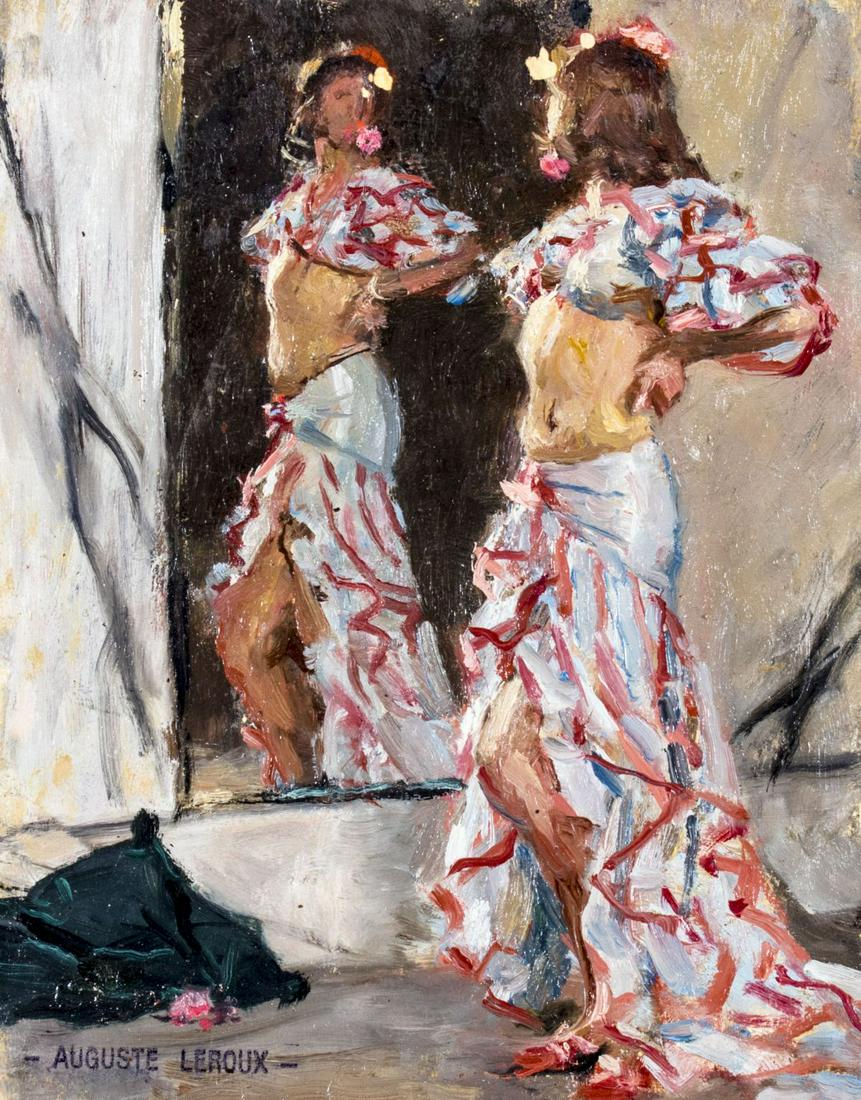 Auguste Leroux (French,1871-1954) oil painting 2-sided (1 of 12)