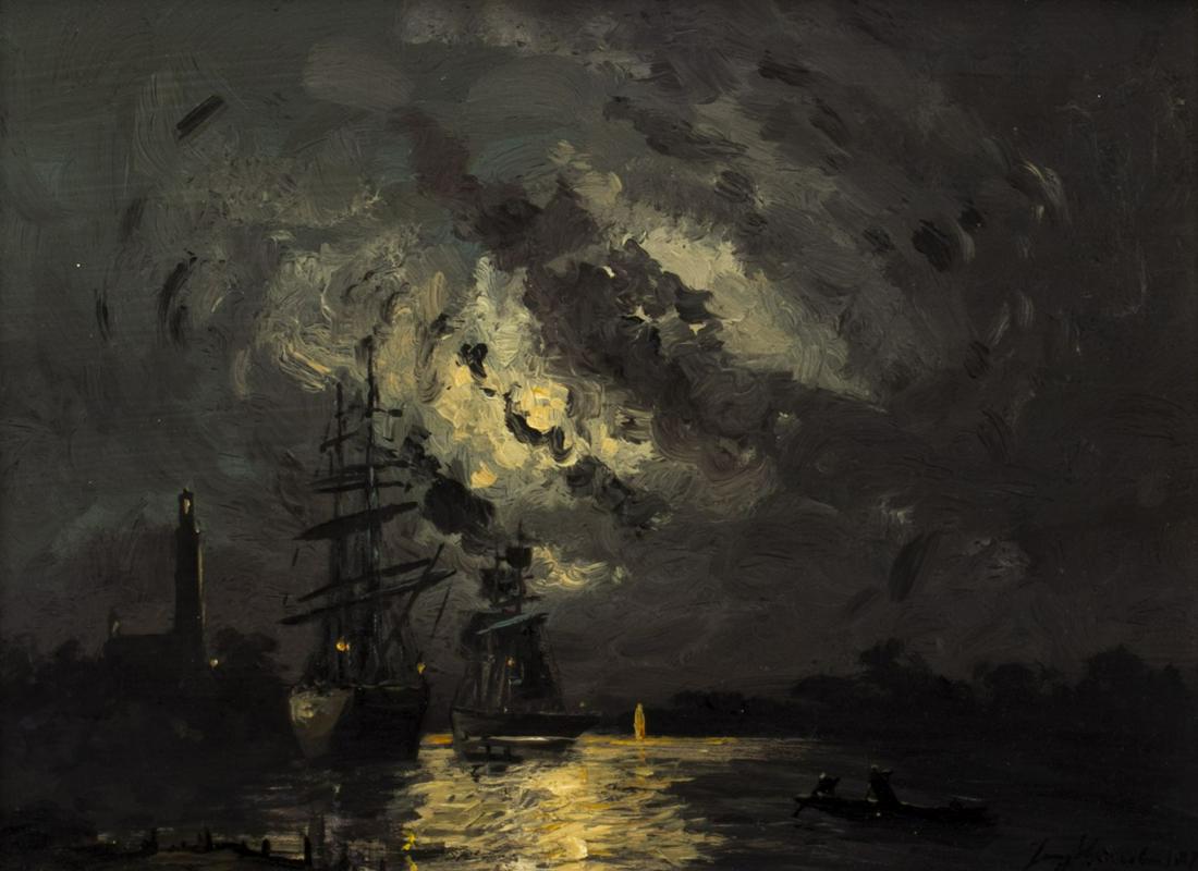 Johan Jongkind (Dutch,French,1819-1891) oil painting antique (1 of 12)