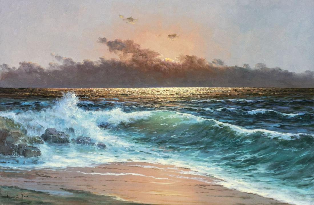 Hyun Bo Yoo (US,Korea,b 1946) oil painting (1 of 10)