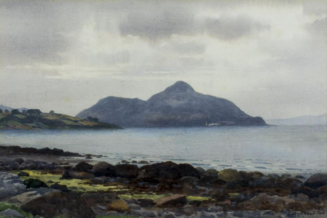 George Drummond Fish (Irish,UK,1876-1938) watercolor painting antique (1 of 12)