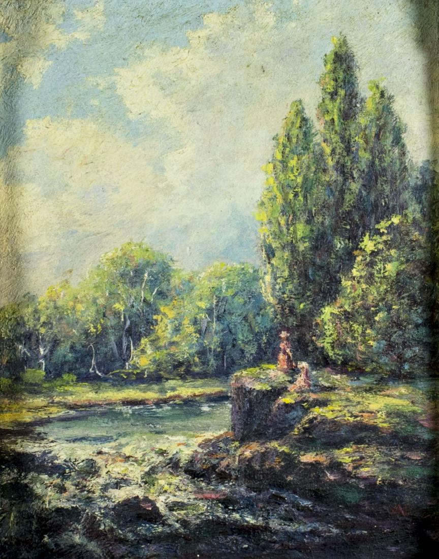 Antique 19C American oil painting (1 of 12)