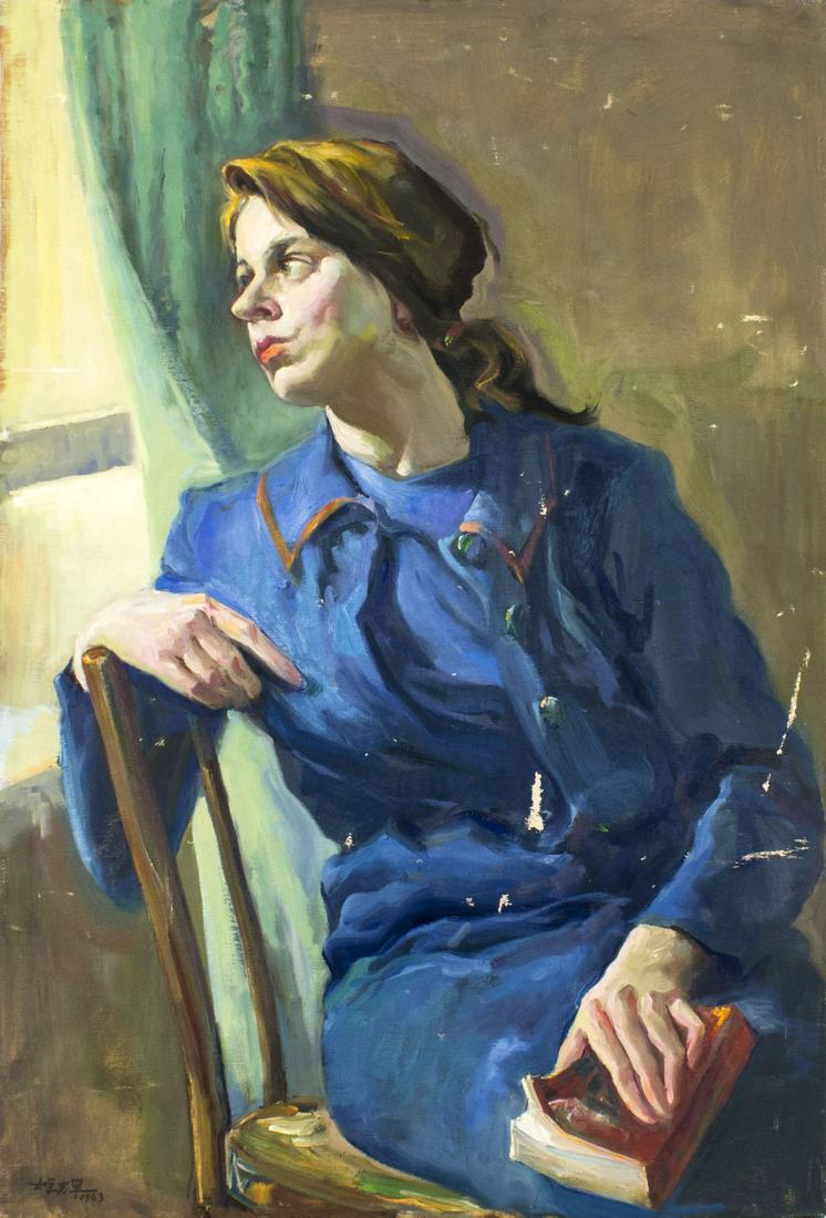 Chuck Wong (CA,20C) oil painting (1 of 12)