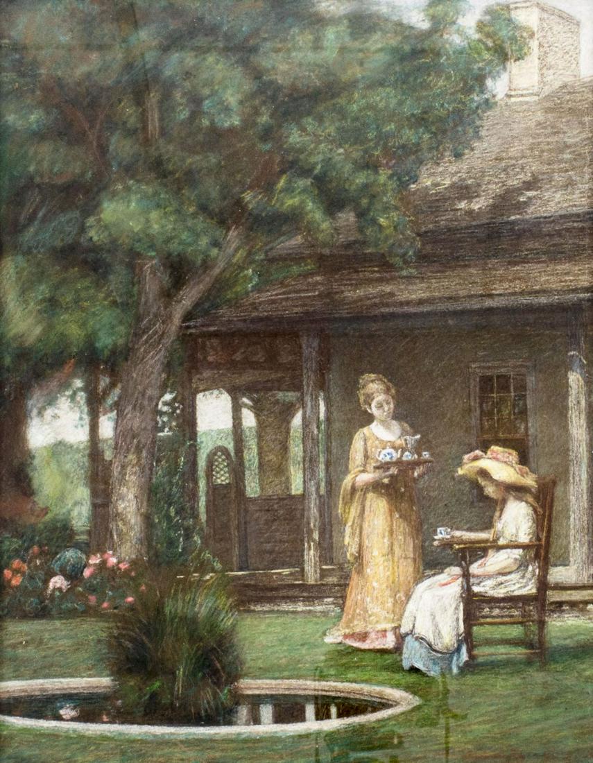 Josephine Wood Colby (NJ,1862-1930) pastel painting antique (1 of 12)