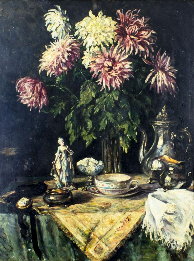 B Wening (German,early 20C) oil painting antique (1 of 11)