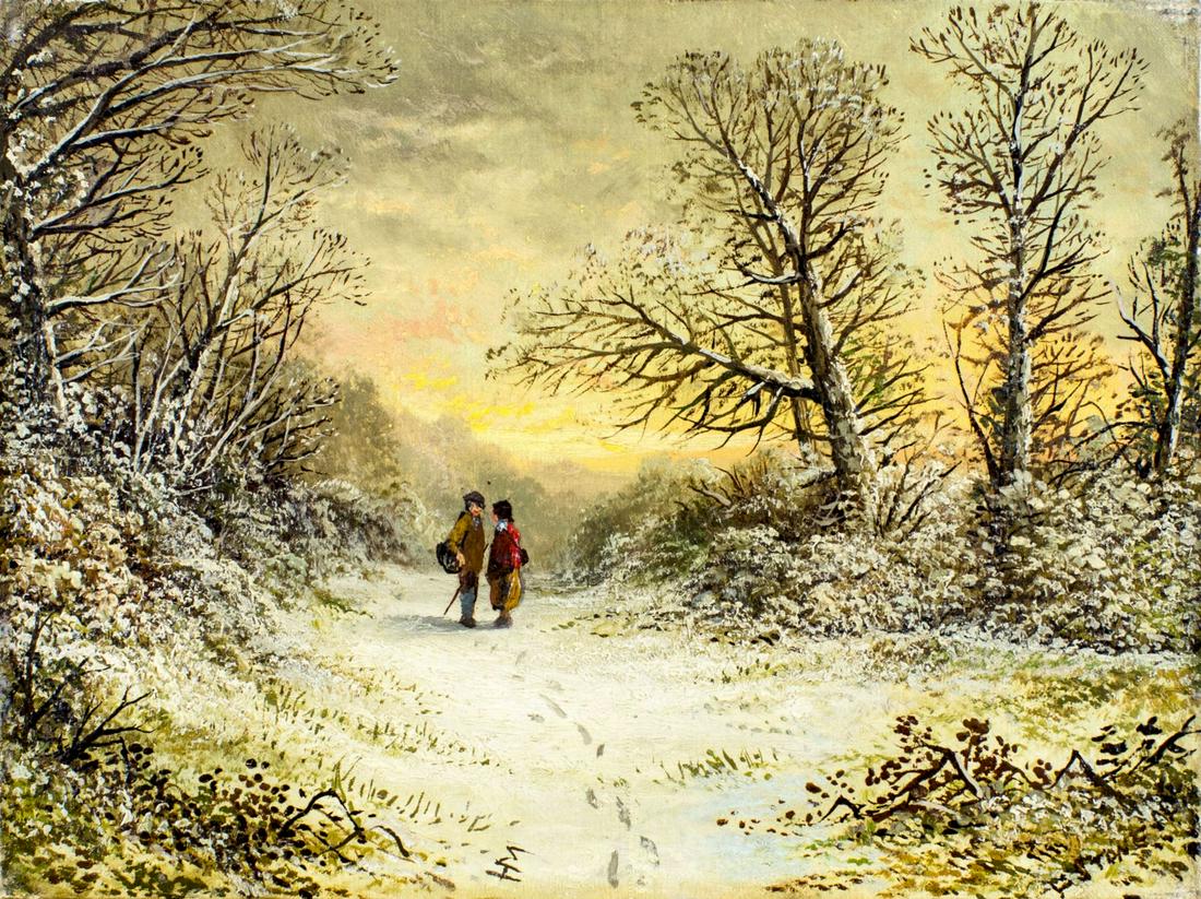 C Stone (Europe,19C) oil painting antique (1 of 12)