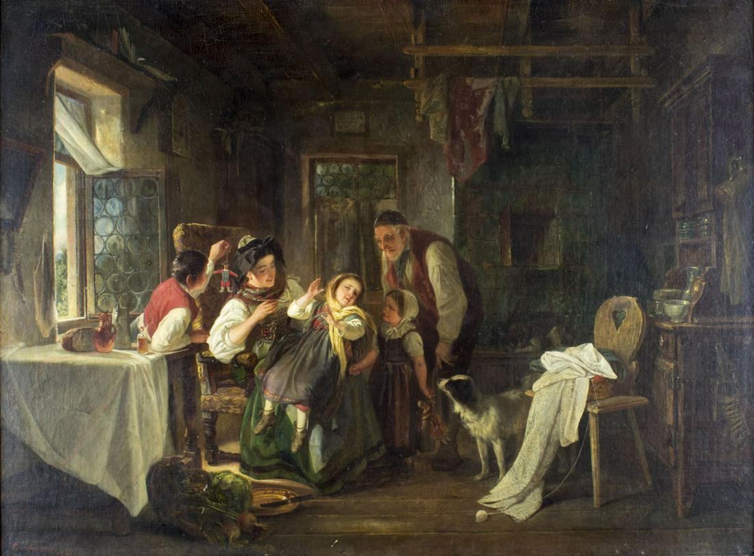 Christian Schussele (PA,NJ,France, 1824-1879) oil painting antique (1 of 10)