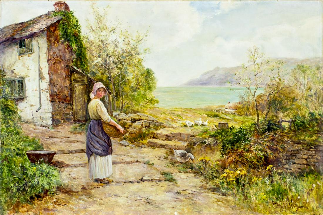 Ernest Walbourn (UK,1872-1927) oil painting antique (1 of 12)