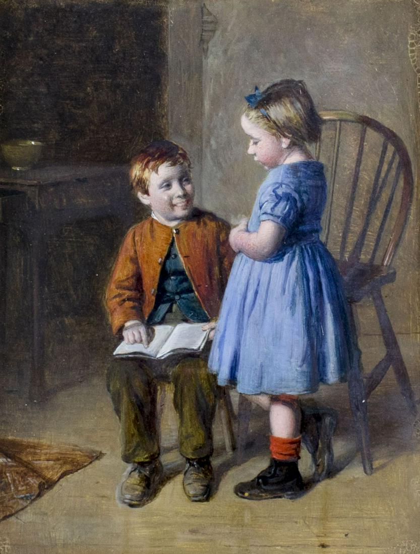 William Hemsley (UK,1819-1893) oil painting antique (1 of 12)